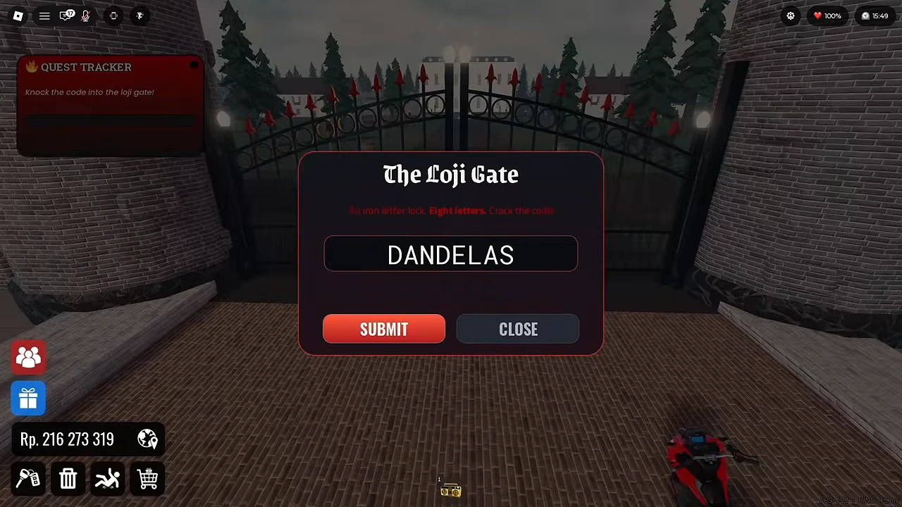 The Loji Gate eight-letter input contains DANDELAS with a SUBMIT button