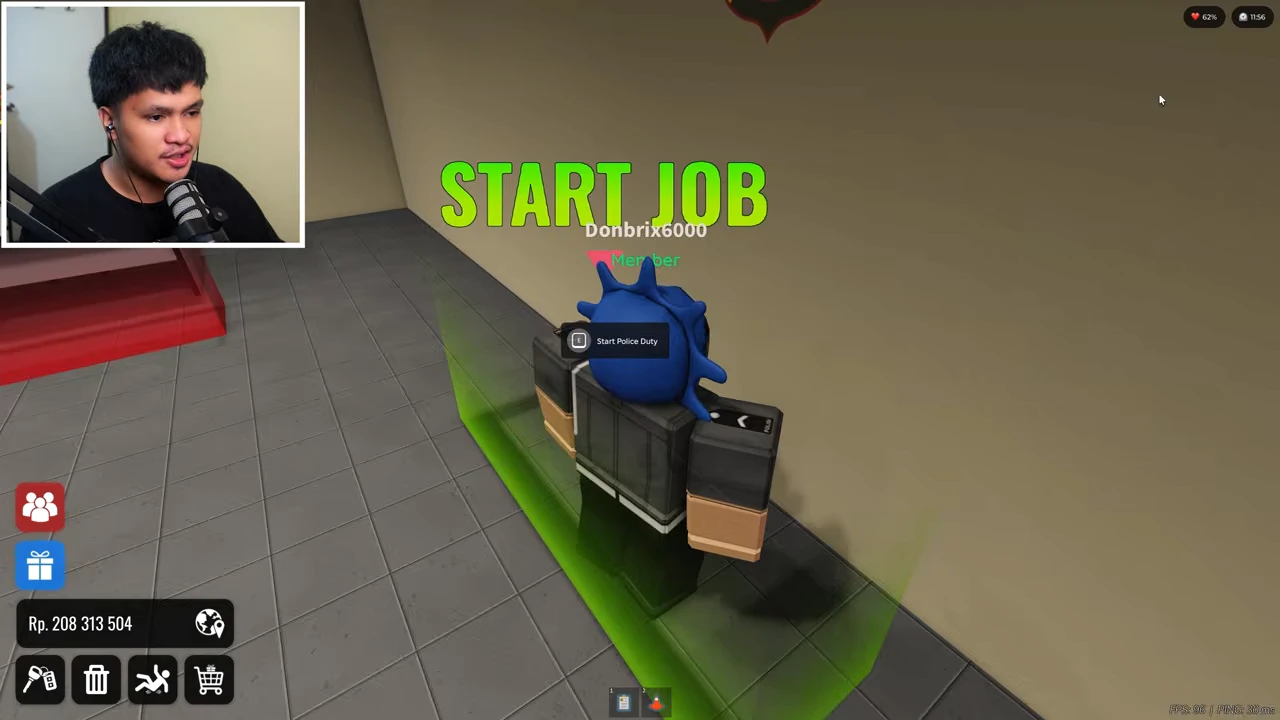 START JOB marker with E Start Police Duty interaction prompt